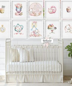Little Girl Wall Art Print Woodland Feather Nursery Baby Room Blush Floral  Bohemian Watercolor Set Prints Printable Decor